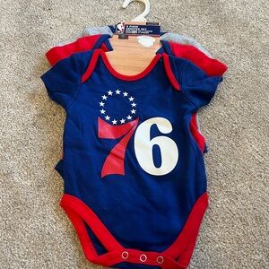 3 pack of Sixers onesies